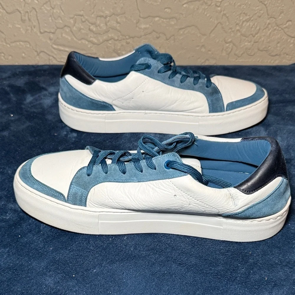 G. Brown Dynamic Low Top Sneaker Calfskin & Blue Suede Men's Size 12 Shoes
